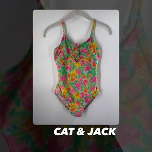 EUC Cat & Jack Floral One Piece Swimsuit